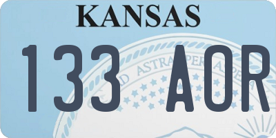KS license plate 133AOR