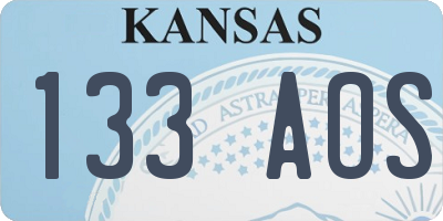 KS license plate 133AOS
