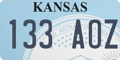 KS license plate 133AOZ