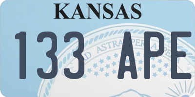 KS license plate 133APE