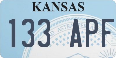 KS license plate 133APF