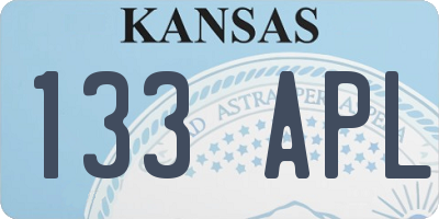 KS license plate 133APL