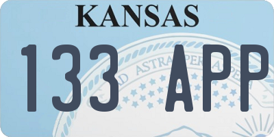 KS license plate 133APP