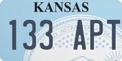 KS license plate 133APT