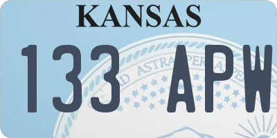KS license plate 133APW