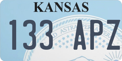 KS license plate 133APZ