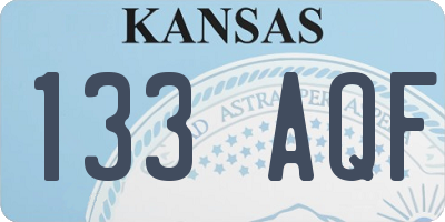 KS license plate 133AQF