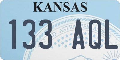 KS license plate 133AQL