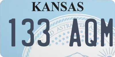 KS license plate 133AQM