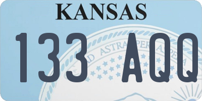 KS license plate 133AQQ