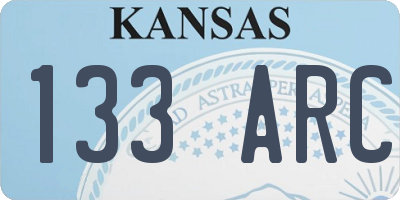 KS license plate 133ARC