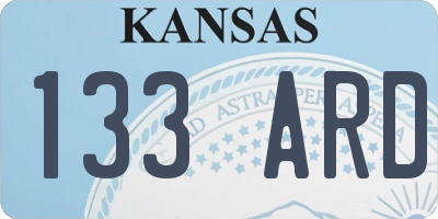 KS license plate 133ARD