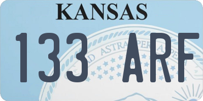 KS license plate 133ARF