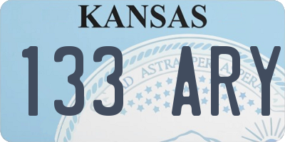 KS license plate 133ARY