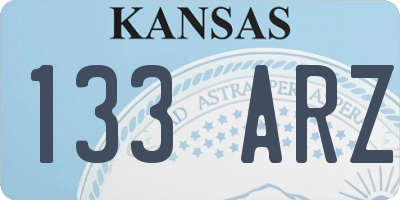 KS license plate 133ARZ