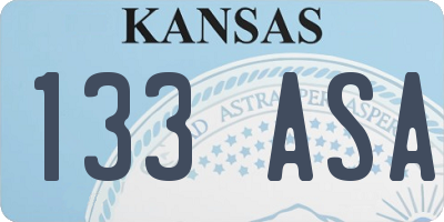 KS license plate 133ASA