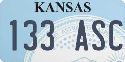 KS license plate 133ASC