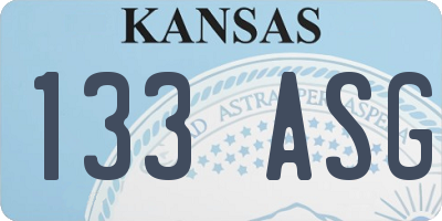 KS license plate 133ASG