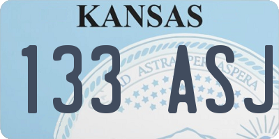 KS license plate 133ASJ