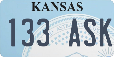 KS license plate 133ASK
