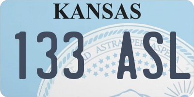 KS license plate 133ASL