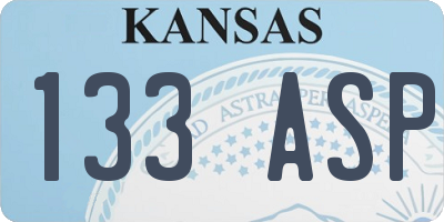 KS license plate 133ASP