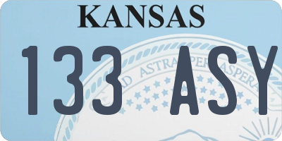 KS license plate 133ASY
