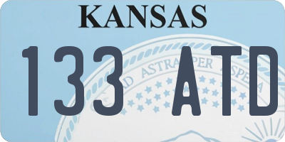 KS license plate 133ATD