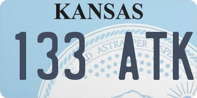KS license plate 133ATK