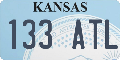 KS license plate 133ATL