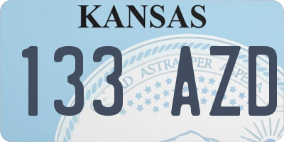 KS license plate 133AZD