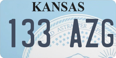 KS license plate 133AZG