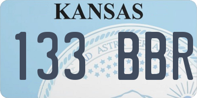 KS license plate 133BBR
