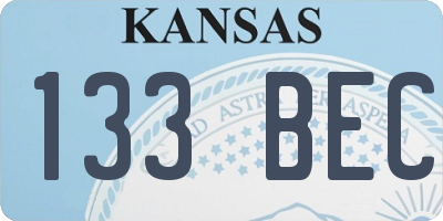 KS license plate 133BEC