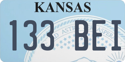 KS license plate 133BEI