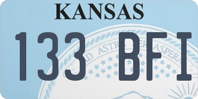 KS license plate 133BFI
