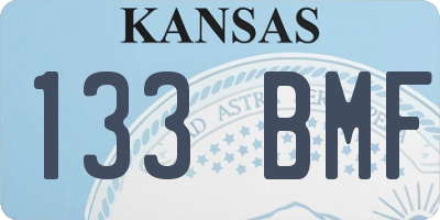 KS license plate 133BMF