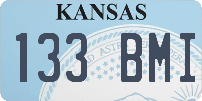 KS license plate 133BMI
