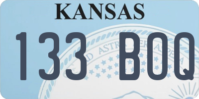 KS license plate 133BOQ