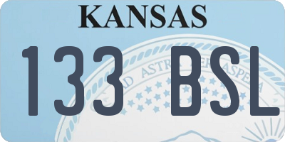 KS license plate 133BSL