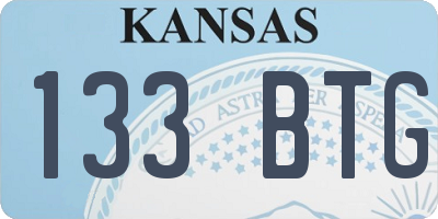 KS license plate 133BTG