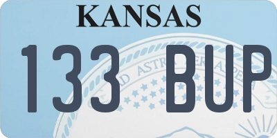 KS license plate 133BUP