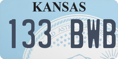 KS license plate 133BWB