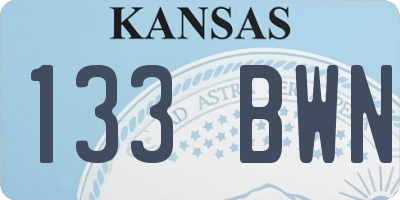 KS license plate 133BWN