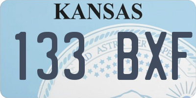 KS license plate 133BXF