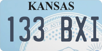 KS license plate 133BXI