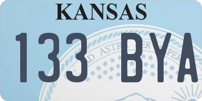 KS license plate 133BYA