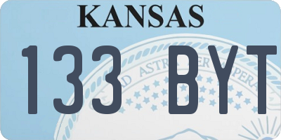 KS license plate 133BYT
