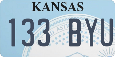 KS license plate 133BYU