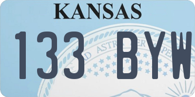 KS license plate 133BYW